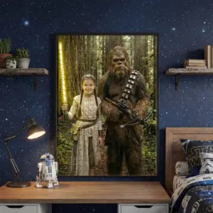 Custom Star Wars Girl with Bigfoot Wooden Jigsaw Puzzle | Funny Personalized Gift for Daughter 11 Custom Face Star Wars Girl with Bigfoot Wooden Jigsaw Puzzle Funny Personalized Gift for Daughter