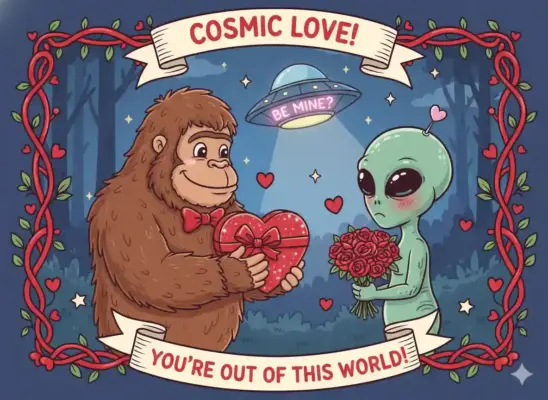 5 Ways to Immortalize Your Love Custom Face Bigfoot & Alien Art for Valentine's