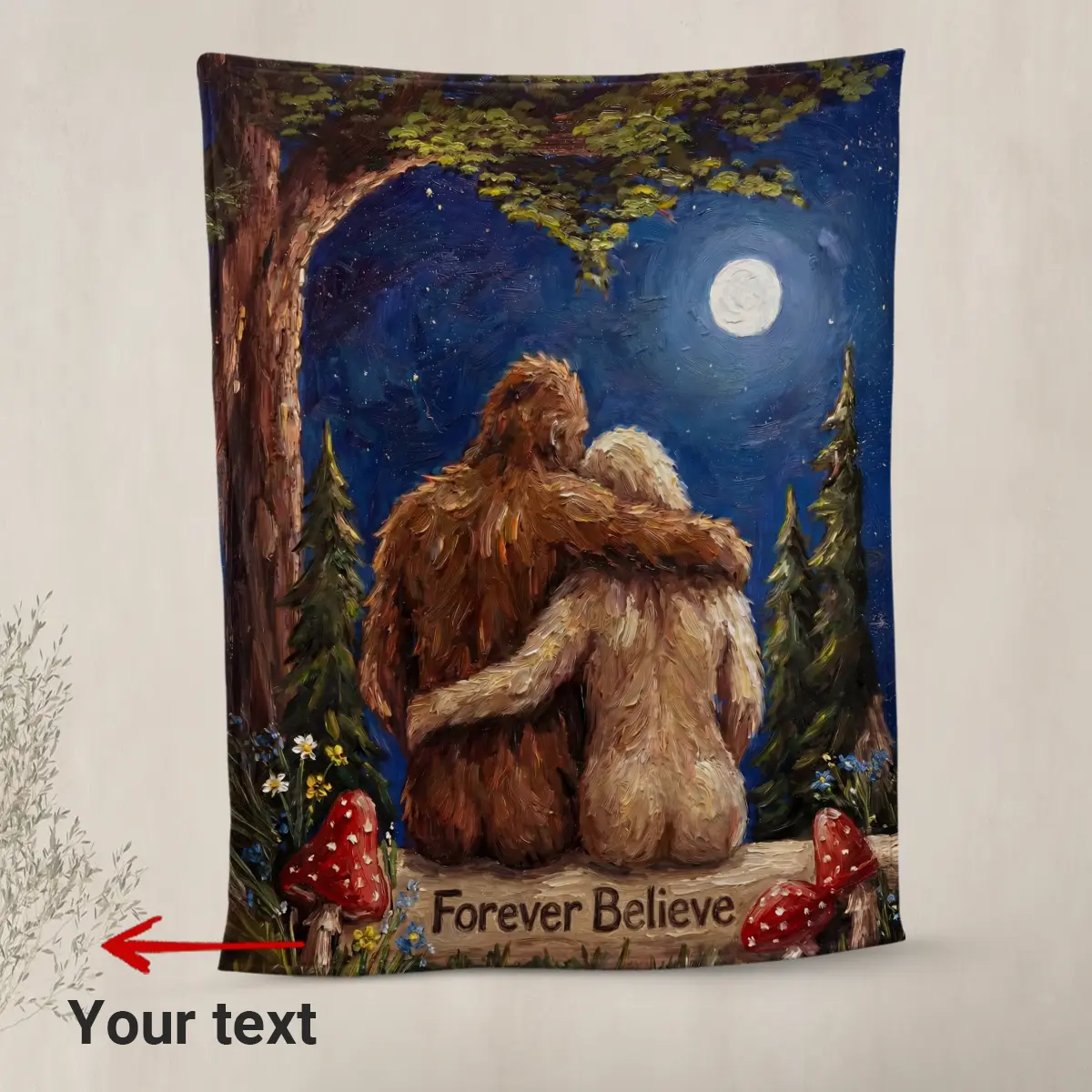 Personalized Bigfoot Couple Blanket | Romantic Van Gogh Sasquatch Valentine Cozy 5 Personalized Bigfoot Couple Blanket Romantic Van Gogh Sasquatch Valentine Cozy