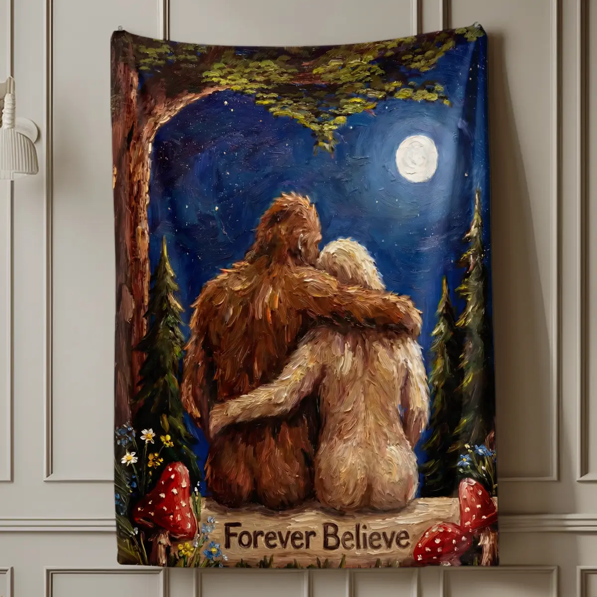 Personalized Bigfoot Couple Blanket | Romantic Van Gogh Sasquatch Valentine Cozy 6 Personalized Bigfoot Couple Blanket Romantic Van Gogh Sasquatch Valentine Cozy