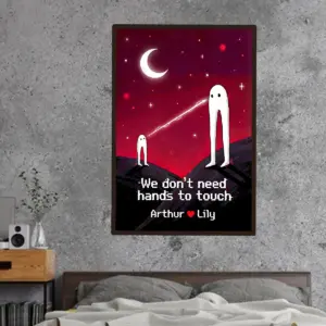 Personalized Fresno Nightcrawler Couple Poster Funny Custom Name Cryptid Valentine Wall Art