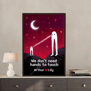 Personalized Fresno Nightcrawler Couple Poster Funny Custom Name Cryptid Valentine Wall Art