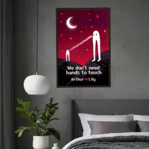 Personalized Fresno Nightcrawler Couple Poster Funny Custom Name Cryptid Valentine Wall Art
