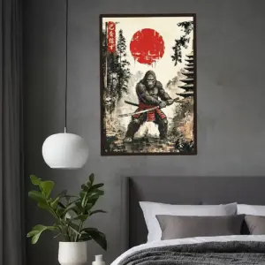 Custom Bigfoot Samurai Poster Personalized Japanese Kanji Name Sasquatch Ukiyo-e Art Decor