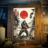 Custom Bigfoot Samurai Poster Personalized Japanese Kanji Name Sasquatch Ukiyo-e Art Decor