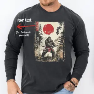 Custom Bigfoot Samurai Shirt | Personalized Japanese Kanji Name Sasquatch Ukiyo-e Tee 12 Custom Bigfoot Samurai Shirt Personalized Japanese Kanji Name Sasquatch Ukiyo-e Tee
