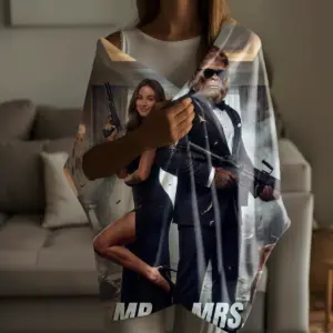 Custom Face Bigfoot Couple Blanket | Mr & Mrs Smith Sasquatch Valentine Anniversary Cozy 22 Custom Face Bigfoot Couple Blanket Mr & Mrs Smith Sasquatch Valentine Anniversary Cozy