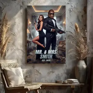 Custom Face Bigfoot Couple Canvas | Mr & Mrs Smith Sasquatch Valentine Anniversary Art 19 Custom Face Bigfoot Couple Canvas Mr & Mrs Smith Sasquatch Valentine Anniversary Art