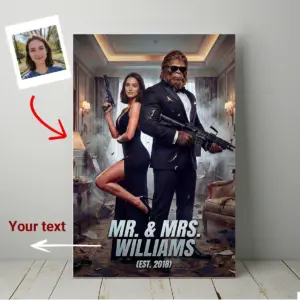 Custom Face Bigfoot Couple Canvas | Mr & Mrs Smith Sasquatch Valentine Anniversary Art 21 Custom Face Bigfoot Couple Canvas Mr & Mrs Smith Sasquatch Valentine Anniversary Art