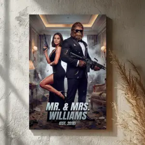 Custom Face Bigfoot Couple Canvas | Mr & Mrs Smith Sasquatch Valentine Anniversary Art 22 Custom Face Bigfoot Couple Canvas Mr & Mrs Smith Sasquatch Valentine Anniversary Art