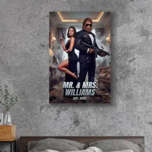 Custom Face Bigfoot Couple Canvas | Mr & Mrs Smith Sasquatch Valentine Anniversary Art 24 Custom Face Bigfoot Couple Canvas Mr & Mrs Smith Sasquatch Valentine Anniversary Art