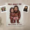 Custom Face Bigfoot Couple Valentine Blanket Funny Personalized Text Photo Sasquatch