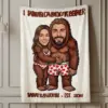 Custom Face Bigfoot Couple Valentine Blanket Funny Personalized Text Photo Sasquatch