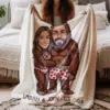 Custom Face Bigfoot Couple Valentine Blanket Funny Personalized Text Photo Sasquatch