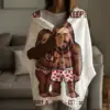 Custom Face Bigfoot Couple Valentine Blanket Funny Personalized Text Photo Sasquatch