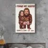 Custom Face Bigfoot Couple Valentine Canvas Funny Personalized Text Photo Sasquatch Anniversary Gift
