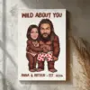 Custom Face Bigfoot Couple Valentine Canvas Funny Personalized Text Photo Sasquatch Anniversary Gift