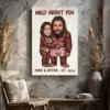 Custom Face Bigfoot Couple Valentine Canvas Funny Personalized Text Photo Sasquatch Anniversary Gift