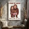 Custom Face Bigfoot Couple Valentine Canvas Funny Personalized Text Photo Sasquatch Anniversary Gift