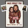 Custom Face Bigfoot Couple Valentine Poster Funny Personalized Text Photo Sasquatch Anniversary Gift