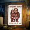 Custom Face Bigfoot Couple Valentine Poster Funny Personalized Text Photo Sasquatch Anniversary Gift