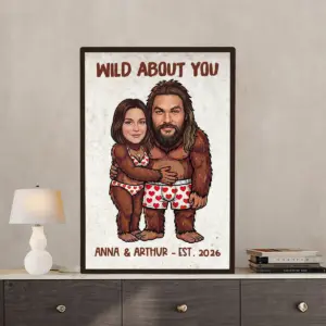 Custom Face Bigfoot Couple Valentine Poster | Funny Personalized Text & Photo Sasquatch Anniversary Gift 13 Custom Face Bigfoot Couple Valentine Poster Funny Personalized Text Photo Sasquatch Anniversary Gift