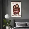 Custom Face Bigfoot Couple Valentine Poster Funny Personalized Text Photo Sasquatch Anniversary Gift