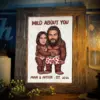 Custom Face Bigfoot Couple Valentine Poster Funny Personalized Text Photo Sasquatch Anniversary Gift