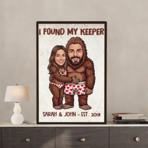 Custom Face Bigfoot Couple Valentine Poster | Funny Personalized Text & Photo Sasquatch Anniversary Gift 18 Custom Face Bigfoot Couple Valentine Poster Funny Personalized Text Photo Sasquatch Anniversary Gift