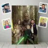 Custom Face Star Wars Bigfoot Family Canvas Funny Personalized Sasquatch Wall Art
