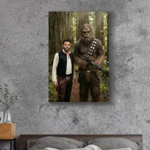 Custom Face Star Wars Bigfoot Family Canvas Funny Personalized Sasquatch Wall Art