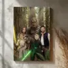 Custom Face Star Wars Bigfoot Family Canvas Funny Personalized Sasquatch Wall Art