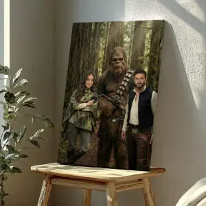 Custom Face Star Wars Bigfoot Family Canvas Funny Personalized Sasquatch Wall Art