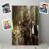 Custom Face Star Wars Bigfoot Family Canvas Funny Personalized Sasquatch Wall Art