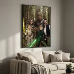 Custom Face Star Wars Bigfoot Family Wooden Jigsaw Puzzle Funny Personalized Sasquatch Gift