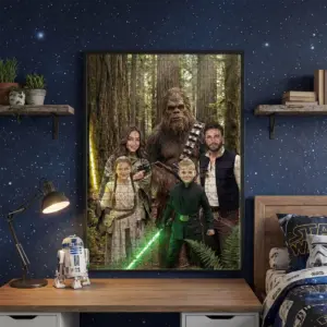 Custom Face Star Wars Bigfoot Family Wooden Jigsaw Puzzle Funny Personalized Sasquatch Gift