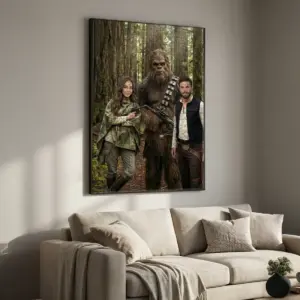 Custom Face Star Wars Bigfoot Family Wooden Jigsaw Puzzle Funny Personalized Sasquatch Gift