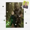 Custom Face Star Wars Boy with Bigfoot Wooden Jigsaw Puzzle Funny Personalized Gift for Son