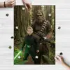 Custom Face Star Wars Boy with Bigfoot Wooden Jigsaw Puzzle Funny Personalized Gift for Son