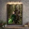Custom Face Star Wars Boy with Bigfoot Wooden Jigsaw Puzzle Funny Personalized Gift for Son