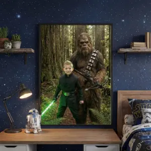 Custom Face Star Wars Boy with Bigfoot Wooden Jigsaw Puzzle | Funny Personalized Gift for Son 10 Custom Face Star Wars Boy with Bigfoot Wooden Jigsaw Puzzle Funny Personalized Gift for Son