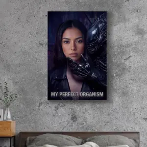 Custom Photo Alien Valentine Canvas Perfect Organism Bio-Mechanical Dark Sci-Fi Romance Art