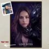 Custom Photo Alien Valentine Poster Perfect Organism Bio-Mechanical Dark Sci-Fi Romance Art