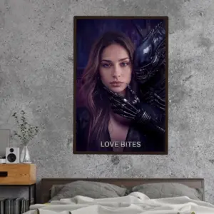 Custom Photo Alien Valentine Poster Perfect Organism Bio-Mechanical Dark Sci-Fi Romance Art