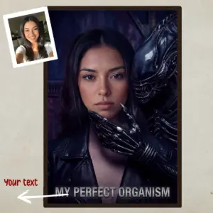 Custom Photo Alien Valentine Poster Perfect Organism Bio-Mechanical Dark Sci-Fi Romance Art