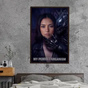 Custom Photo Alien Valentine Poster Perfect Organism Bio-Mechanical Dark Sci-Fi Romance Art
