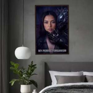 Custom Photo Alien Valentine Poster Perfect Organism Bio-Mechanical Dark Sci-Fi Romance Art