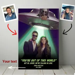 Custom Photo UFO Abduction Couple Canvas | Funny Personalized Alien Valentine Anniversary Gift Wall Art 15 Custom Photo UFO Abduction Couple Canvas Funny Personalized Alien Valentine Anniversary Gift Wall Art
