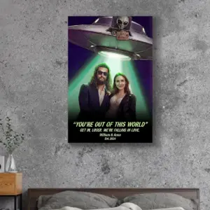 Custom Photo UFO Abduction Couple Canvas | Funny Personalized Alien Valentine Anniversary Gift Wall Art 14 Custom Photo UFO Abduction Couple Canvas Funny Personalized Alien Valentine Anniversary Gift Wall Art