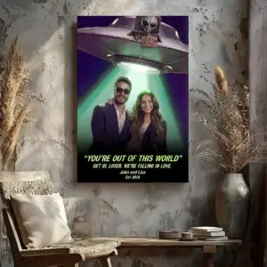 Custom Photo UFO Abduction Couple Canvas | Funny Personalized Alien Valentine Anniversary Gift Wall Art 17 Custom Photo UFO Abduction Couple Canvas Funny Personalized Alien Valentine Anniversary Gift Wall Art